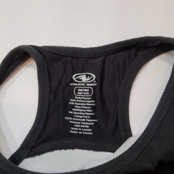 ATHLETIC WORKS Sports Bra. Size M 8/10. BLACK - Picture 4 of 5